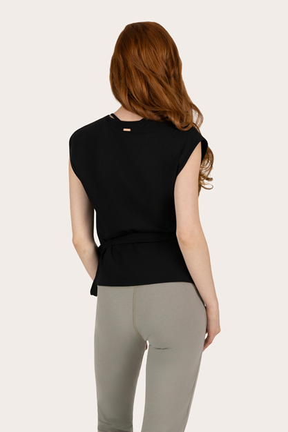 Yogatopp Aurora Wrap Top, Onyx Black - Urban Goddess