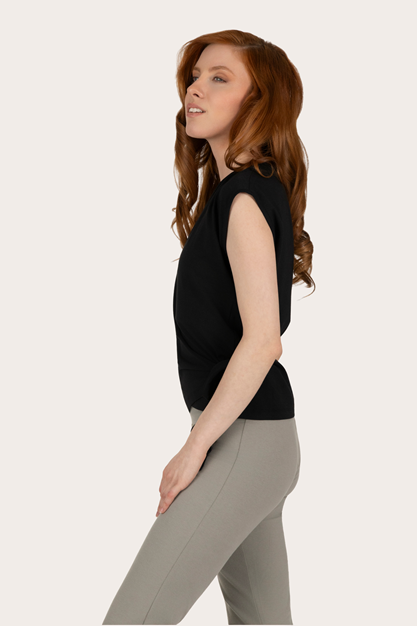 Yogatopp Aurora Wrap Top, Onyx Black - Urban Goddess