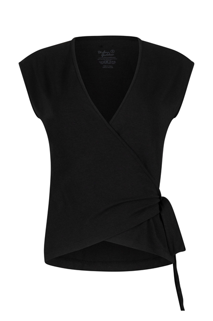 Yogatopp Aurora Wrap Top, Onyx Black - Urban Goddess