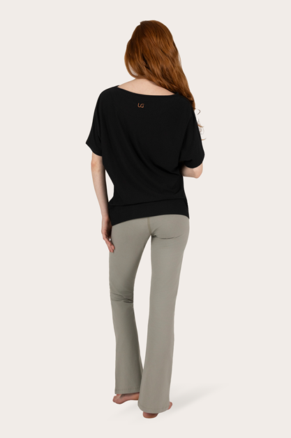 Yogatopp Budhi Short Sleeve Top, Onyx Black - Urban Goddess