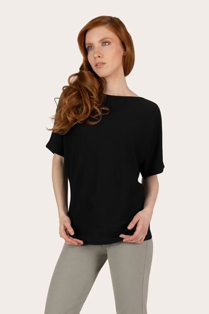 Yogatopp Budhi Short Sleeve Top, Onyx Black - Urban Goddess
