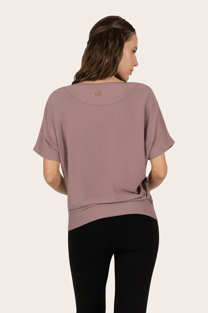 Yogatopp Budhi Short Sleeve Top, Fireclay - Urban Goddess