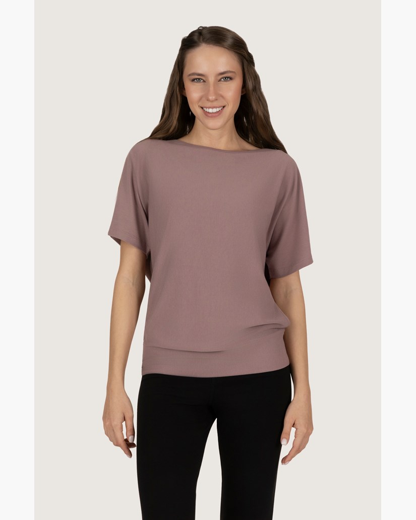 Yogatopp Budhi Short Sleeve Top, Fireclay - Urban Goddess