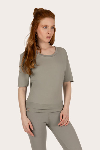 Yogatopp Kami Tee, Smokey Quartz - Urban Goddess