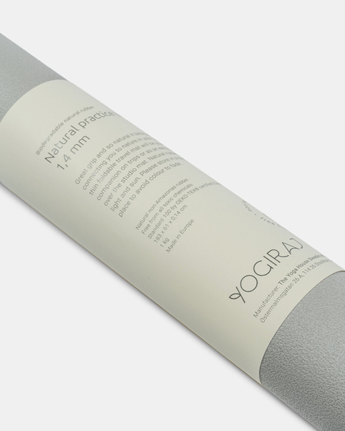 Yogamatta Natural practice travel mat, Misty greige - Yogiraj