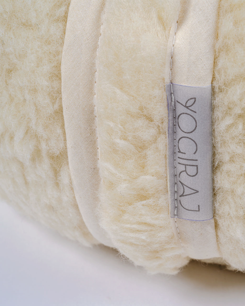 Meditation cushion crescent wool, Natural - Yogiraj