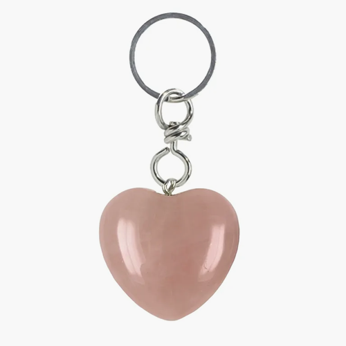 Nyckelring kristall Key Chain Heart Rose Quartz