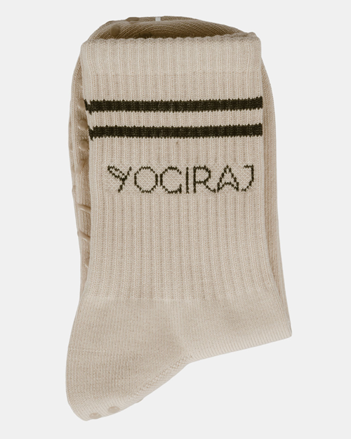 Pilates Grip Socks Non-Slip Yoga Socks in Organic Cotton, Hazel cream – Yogiraj