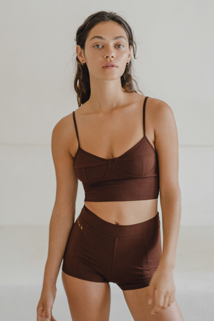 Yogatopp Ylva Bamboo Bralette, Chestnut - Studio K