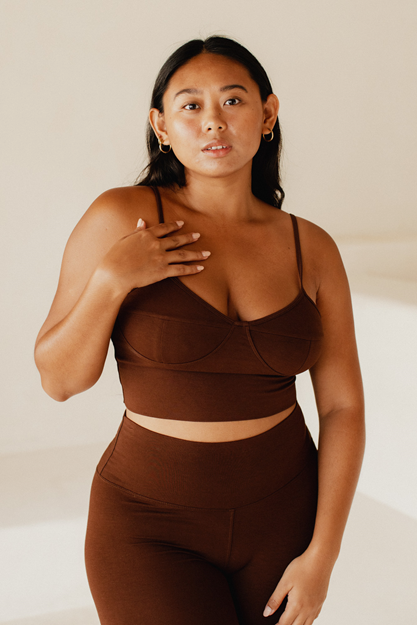 Yogatopp Ylva Bamboo Bralette, Chestnut - Studio K