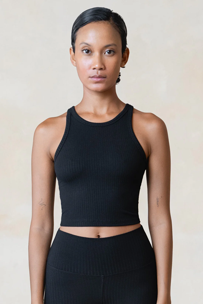 Yogatopp Rib Tank, Black - Studio K