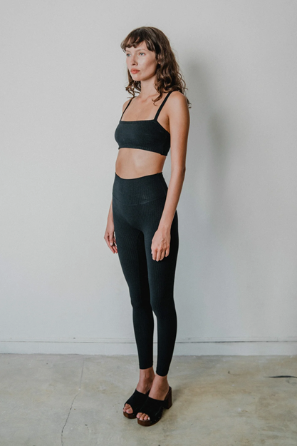 Yogabyxor Rib Seamless Leggings, Black - Studio K