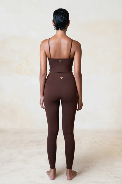 Yogatopp Ester Bamboo Built-in Bra Crop Top, Chestnut - Studio K