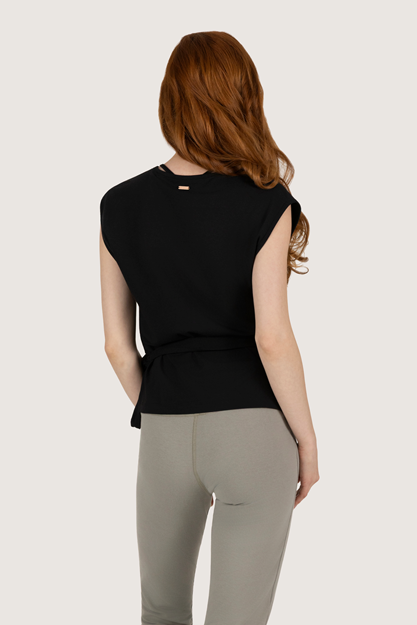 Yogatopp Aurora Wrap Top, Onyx Black - Urban Goddess