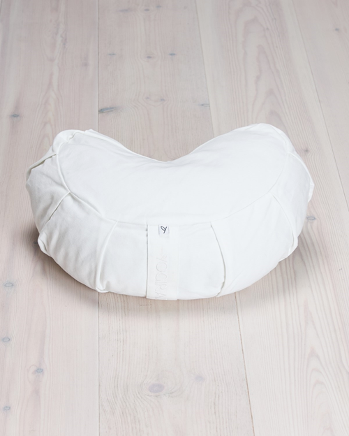 Meditation cushion, crescent, Birch White - Yogiraj