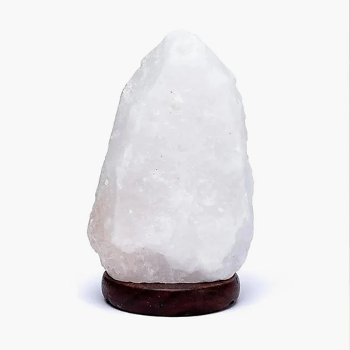 Vit Saltlampa i Himalayasalt 2-3 kg med Sladd & Glödlampa