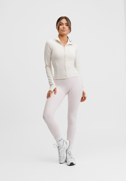 Butter Soft Zip Cardigan Cream White - Träningsjacka Dam | Drop of Mindfulness