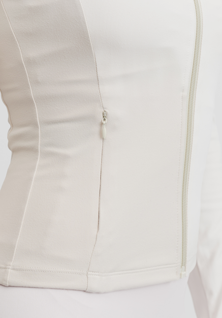 Butter Soft Zip Cardigan Cream White - Träningsjacka Dam | Drop of Mindfulness
