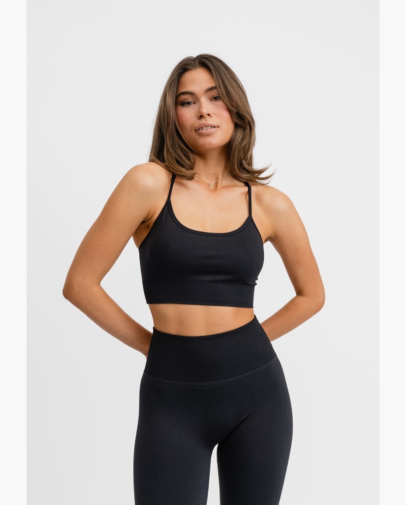 Signature Seamless Sports Bra Black - Sport-BH Dam | Drop of Mindfulness