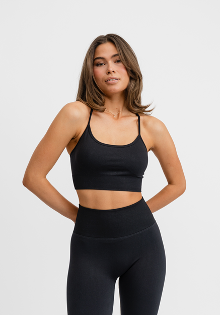 Signature Seamless Sports Bra Black - Sport-BH Dam | Drop of Mindfulness