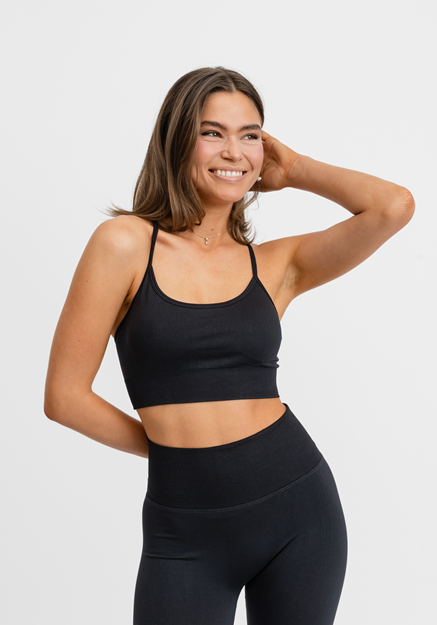 Signature Seamless Sports Bra Black - Sport-BH Dam | Drop of Mindfulness