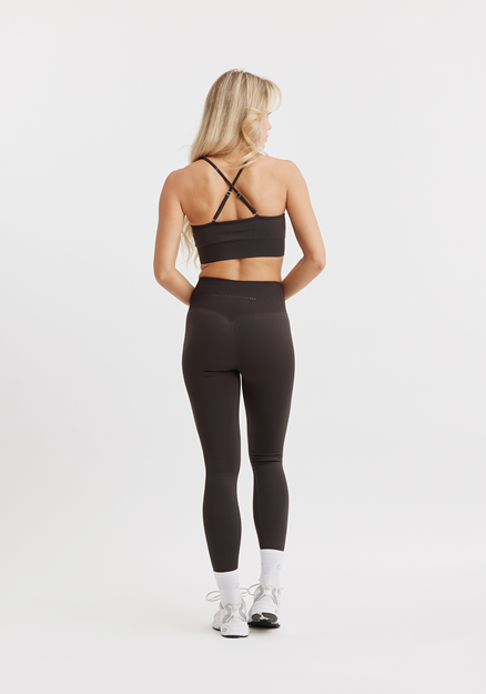Signature Seamless Tights Dark Brown - Träningstights Dam | Drop of Mindfulness