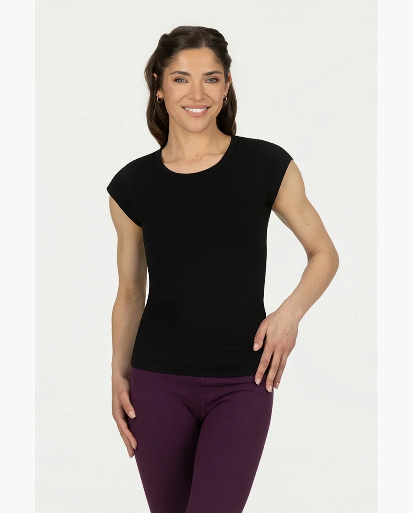 Yogatopp Zefira Tee, Onyx Black - Urban Goddess