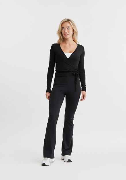 Ballet Wrap Top Long Sleeve Black - Omlottopp Dam | Drop of Mindfulness