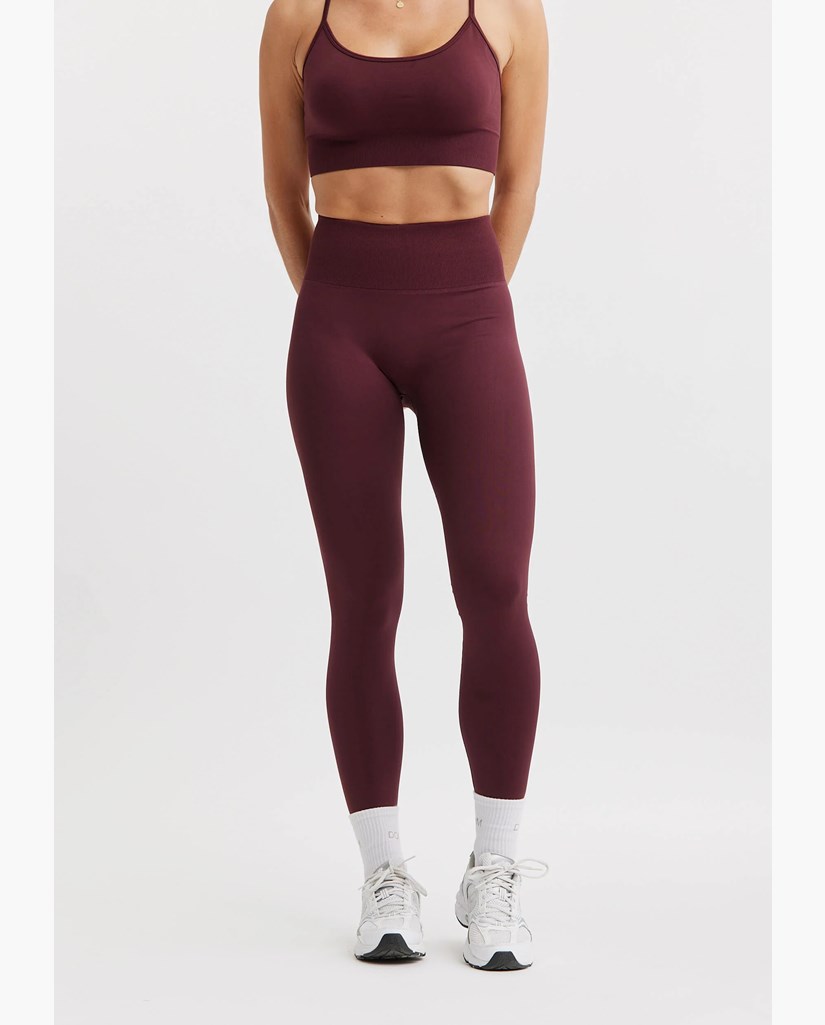 Signature Seamless Tights Cherry Lacquer - Träningstights Dam | Drop of Mindfulness