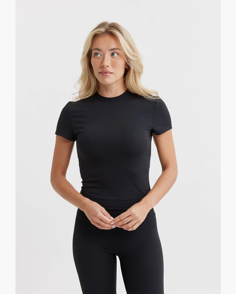 Butter Soft Tee Black - Tränings-T-shirt Dam | Drop of Mindfulness