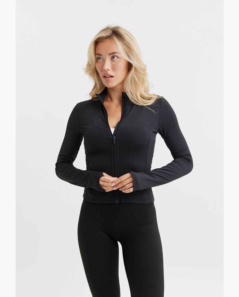 Butter Soft Neu Zip Cardigan Black - Träningsjacka Dam | Drop of Mindfulness