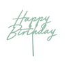 Tårtdekoration Happy Birthday, grön akryl