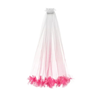 Slöja med rosa fjädrar till möhippa
