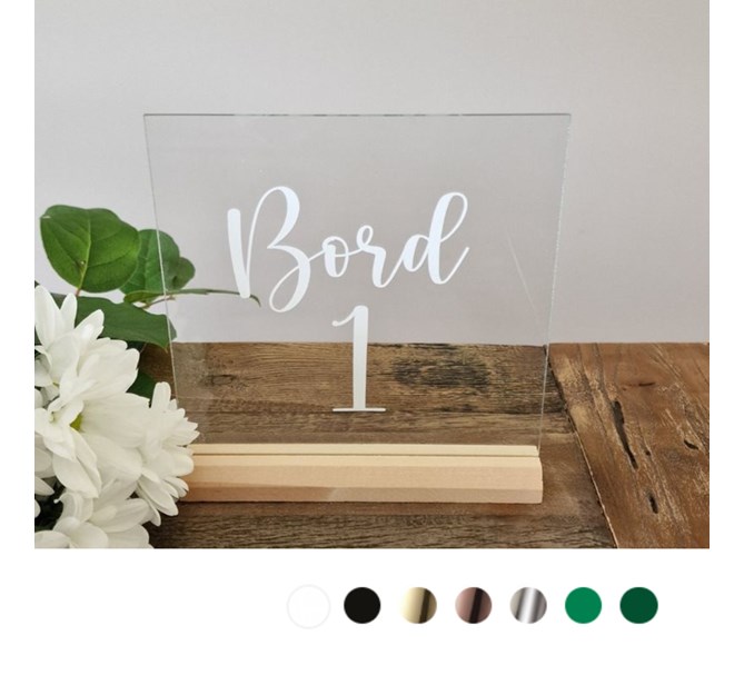 Vinyl till Bordsnummer i olika färger