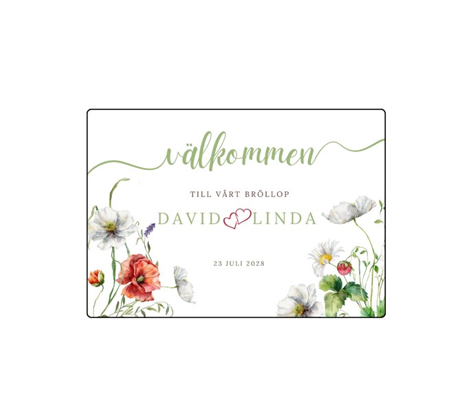 Personlig välkomstskylt Vallmo