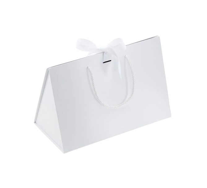 Presentbox/väska med band Vit 37 x 17 x 22,5 cm