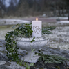 Gravljus/LED-ljus Hjärtan i guld