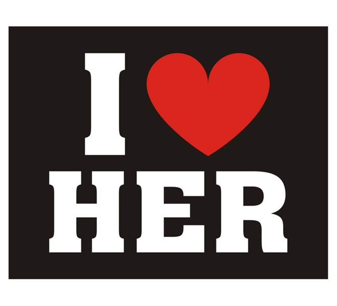 Klistermärke för skor Klistermärke för skor "I love Her", 2 st.