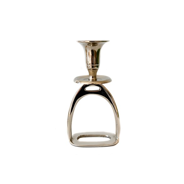 Candleholder Stirrup Brass Raw Nickle