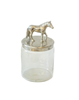 Glass Jar W Horse Nickle
