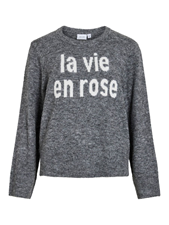 Vimelie O-Neck L/S Detail Knit Top/R