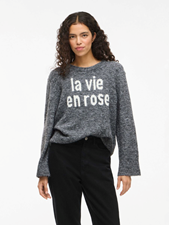 Vimelie O-Neck L/S Detail Knit Top/R