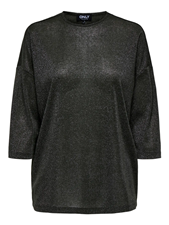 Onlsilvery Glamour Lurex 3/4 Top Jrs