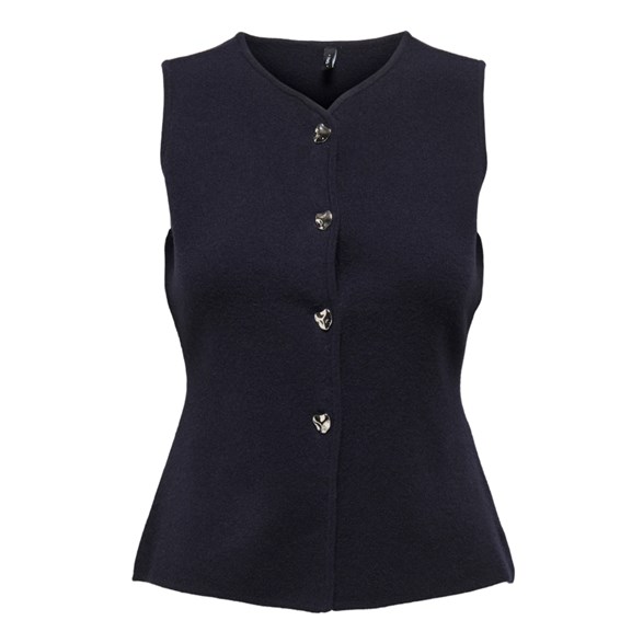 Onlibi Button Sl Vest Cc Knt