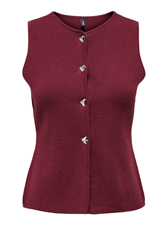 Onlibi Button Sl Vest Cc Knt