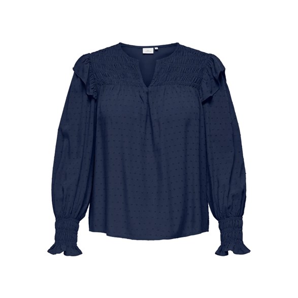 Carlida Ls V-Neck Smock Top