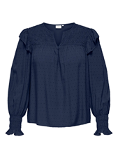 Carlida Ls V-Neck Smock Top