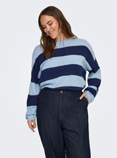 Carderry Ls Stripe O-Neck Knit