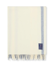 Striped Recycled Wool Throw 130X170 Blue White