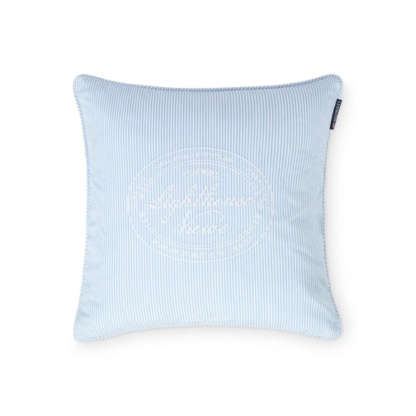 Striped Organic Cotton Pillow Cover 50X50 Blue/White